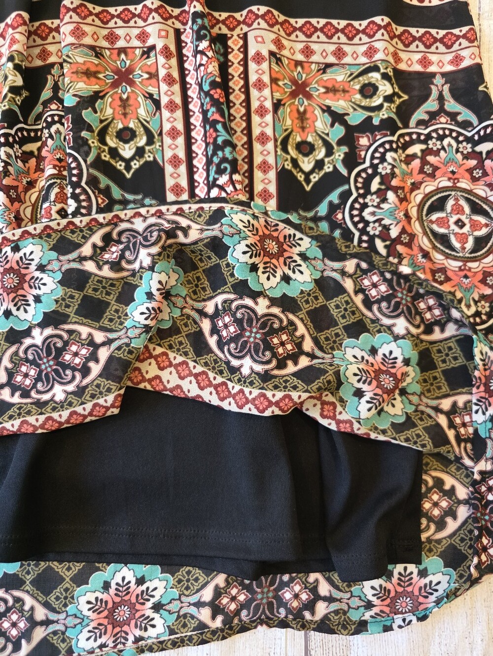 Xhilaration Size Large Boho Embroidered long sleeve lined fall dress hippie styl - Picture 11 of 11
